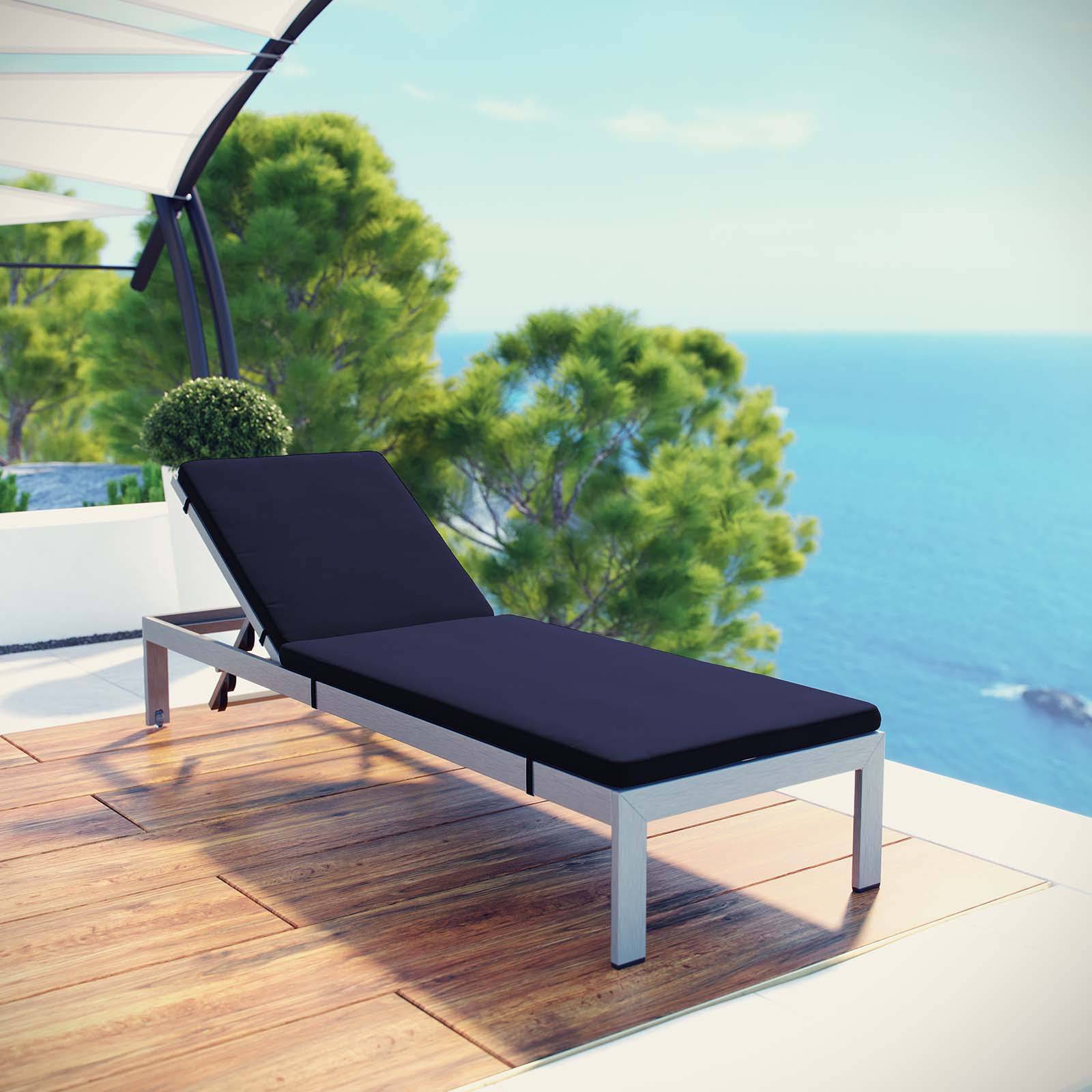 Dijon Outdoor Patio Aluminum Chaise with Cushions - Elite Maison