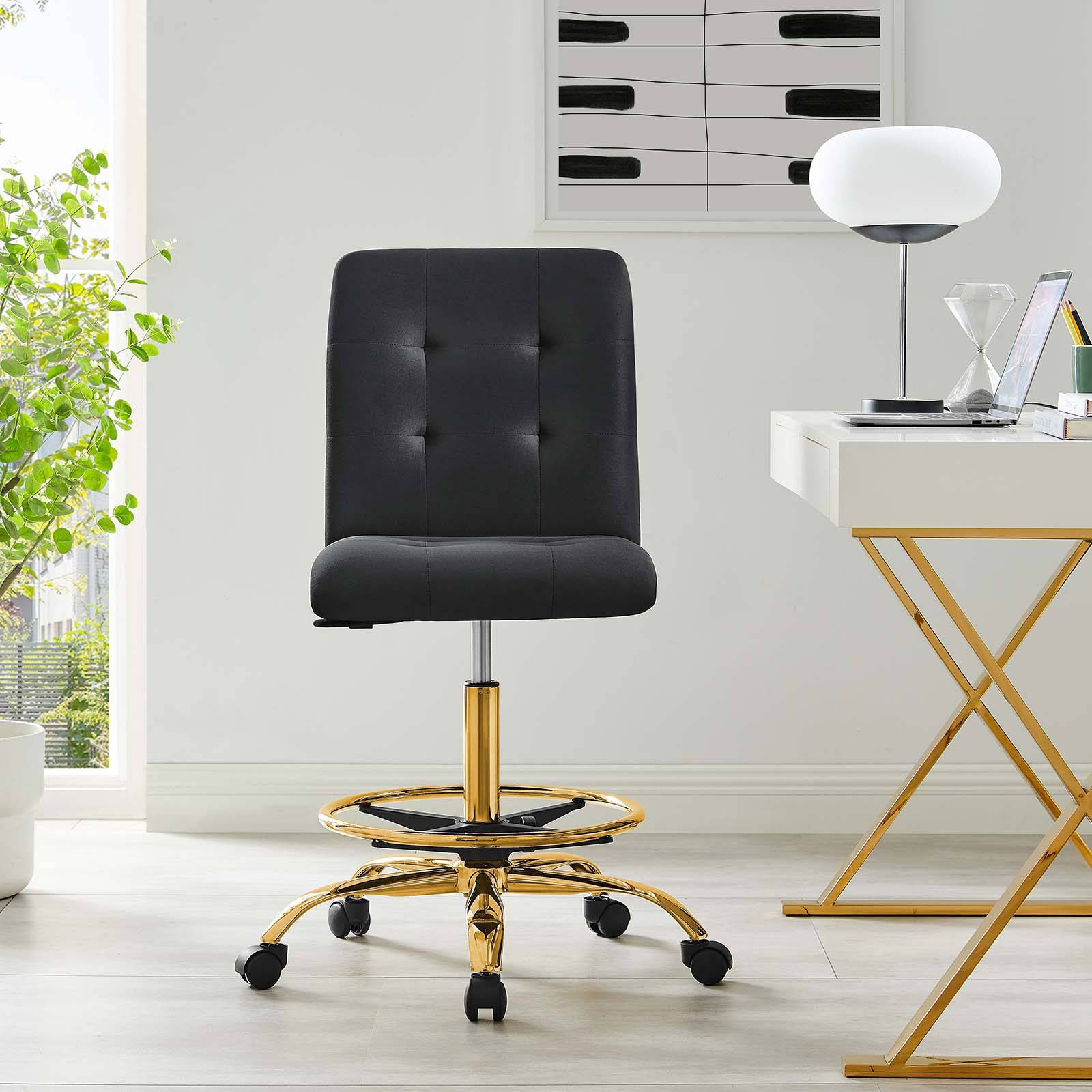 Ambre Armless Velvet Office Chair - Elite Maison