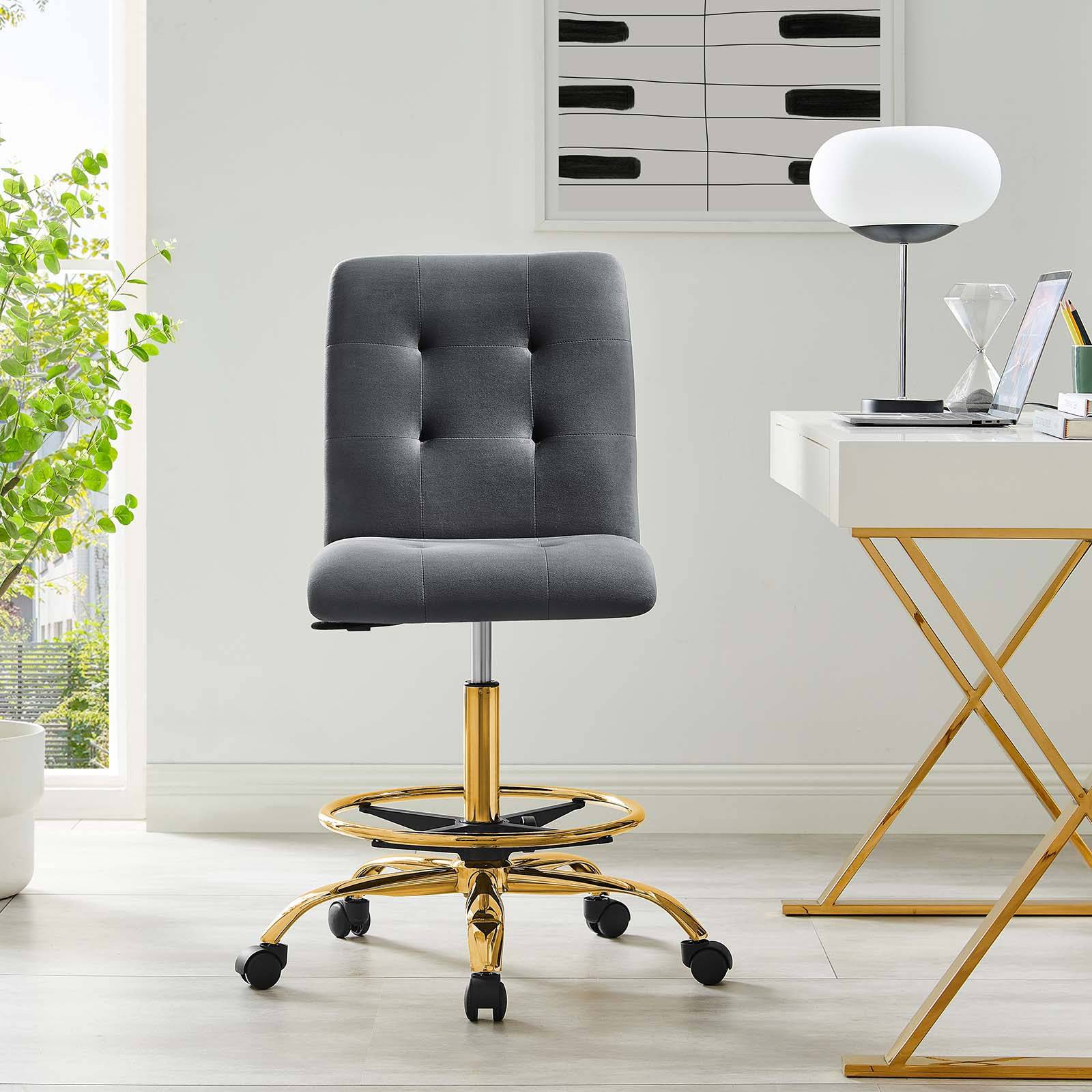 Ambre Armless Velvet Office Chair - Elite Maison