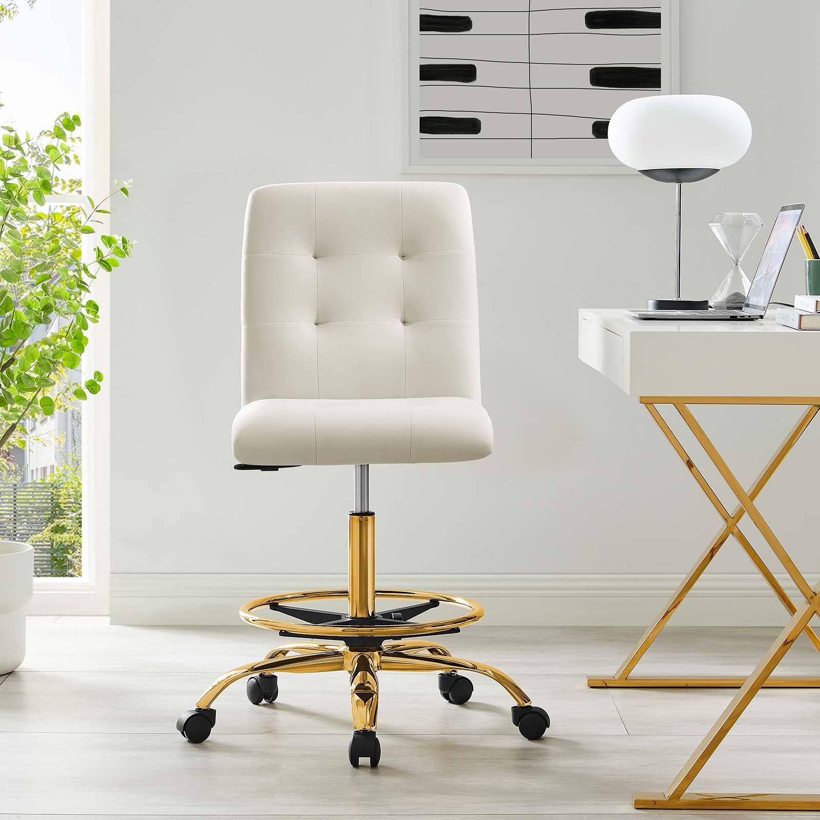 Ambre Armless Velvet Office Chair - Elite Maison