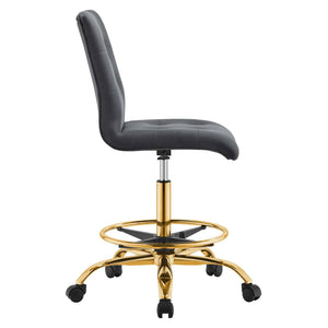 Ambre Armless Velvet Office Chair - Elite Maison
