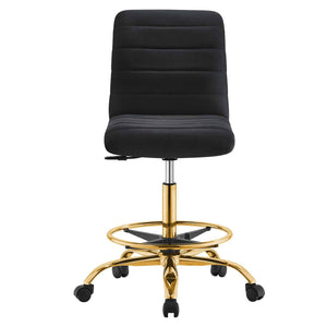 Amelie Armless Velvet Office Chair - Elite Maison