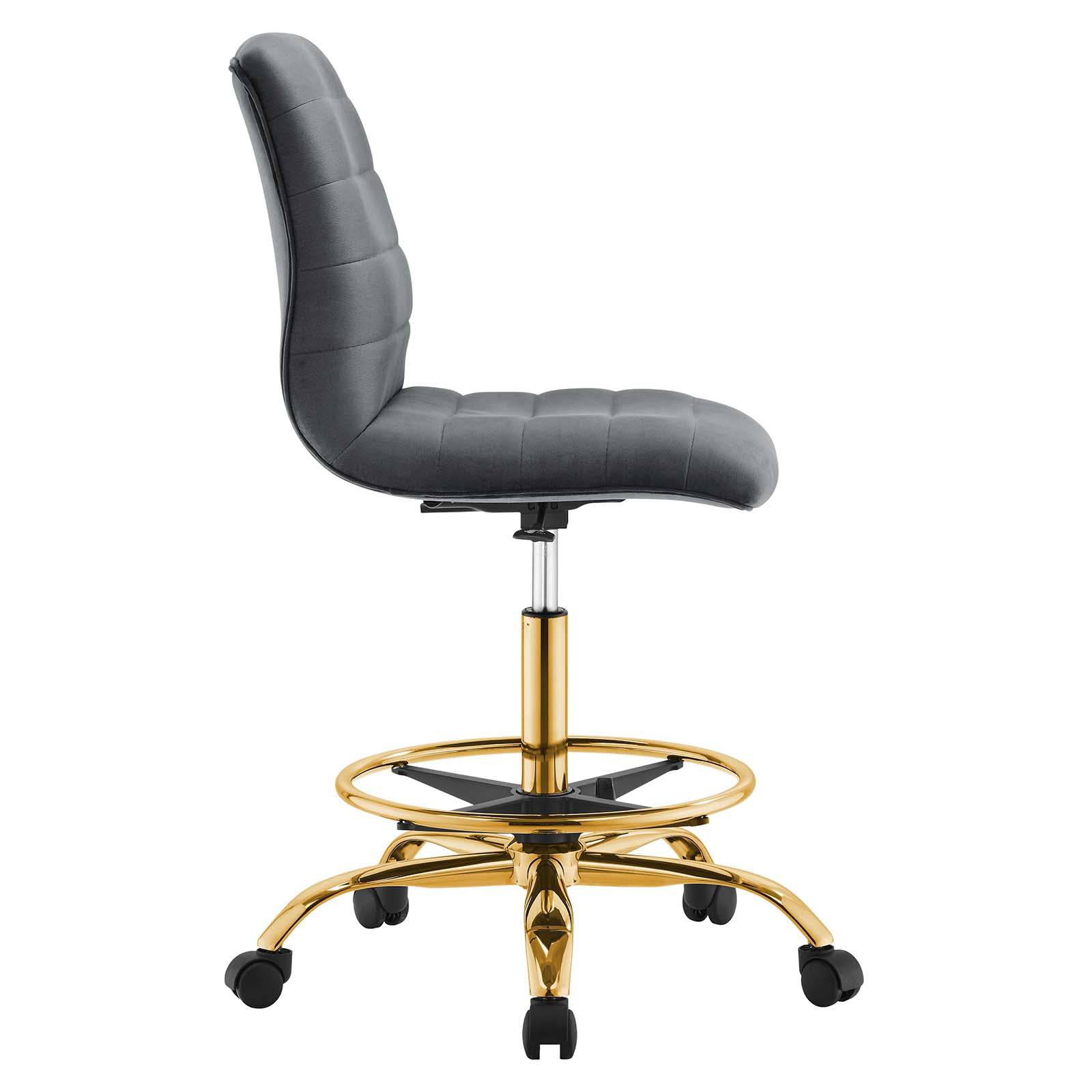 Amelie Armless Velvet Office Chair - Elite Maison