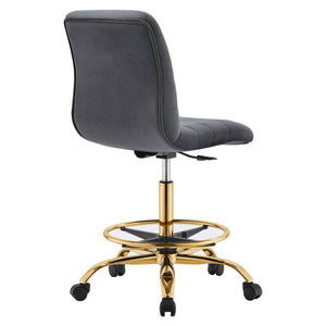 Amelie Armless Velvet Office Chair - Elite Maison