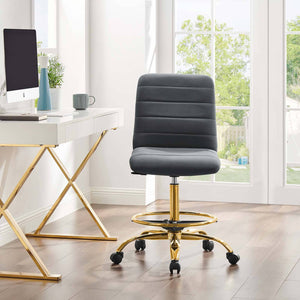 Amelie Armless Velvet Office Chair - Elite Maison