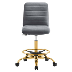 Amelie Armless Velvet Office Chair - Elite Maison