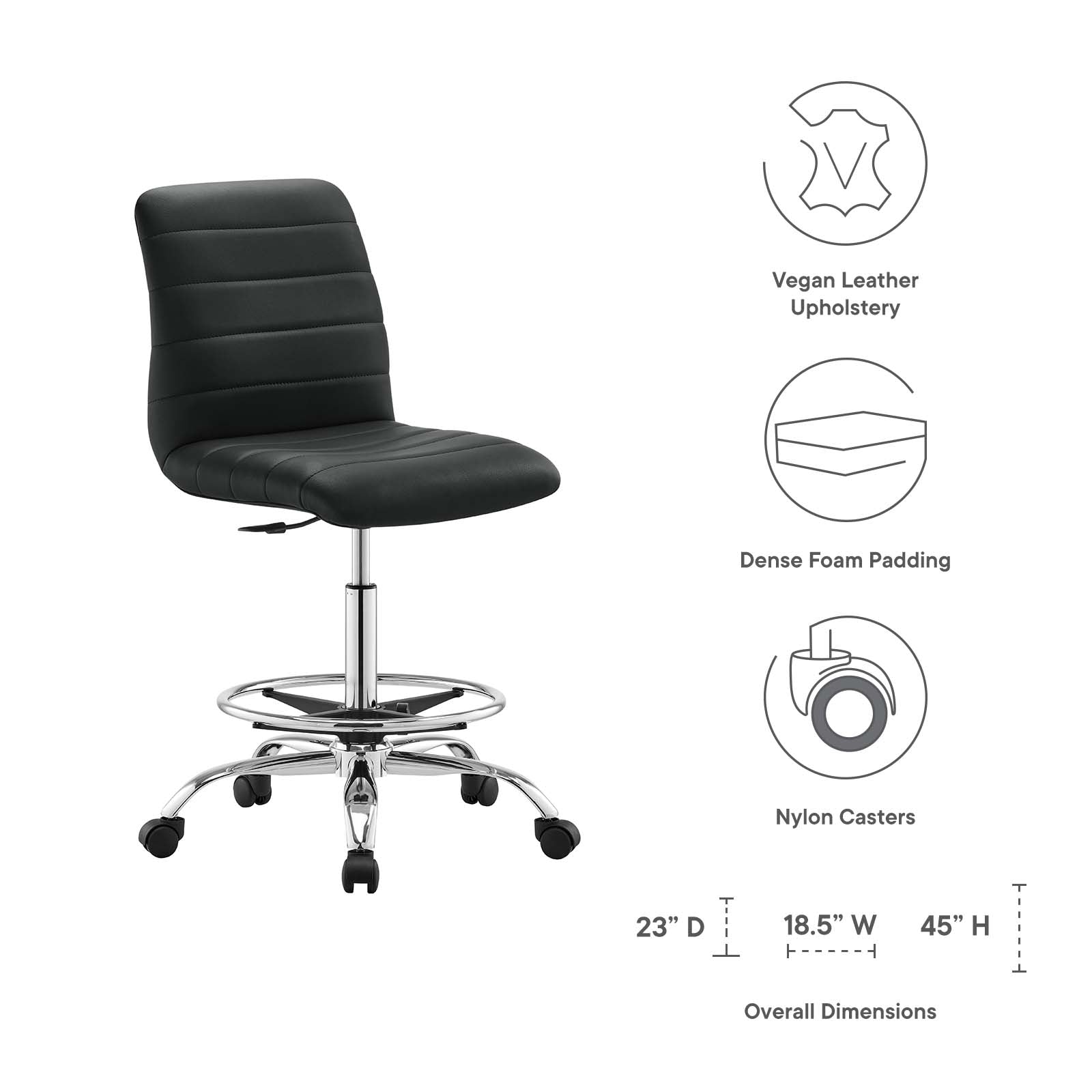 Abrielle Armless Office Chair - Elite Maison