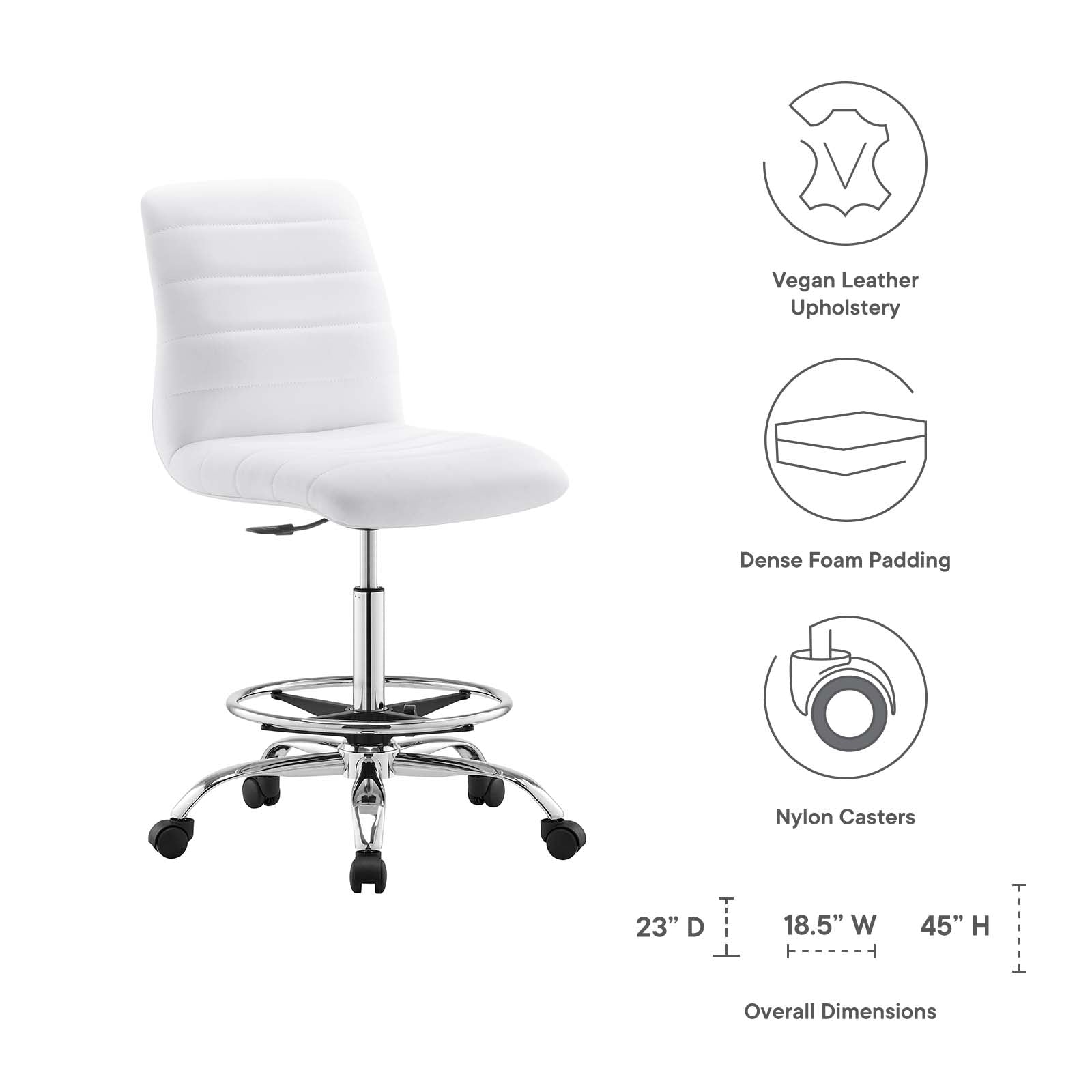 Abrielle Armless Office Chair - Elite Maison