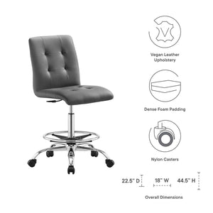 Ambre Armless Vegan Leather Office Chair - Elite Maison