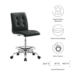 Ambre Armless Vegan Leather Office Chair - Elite Maison