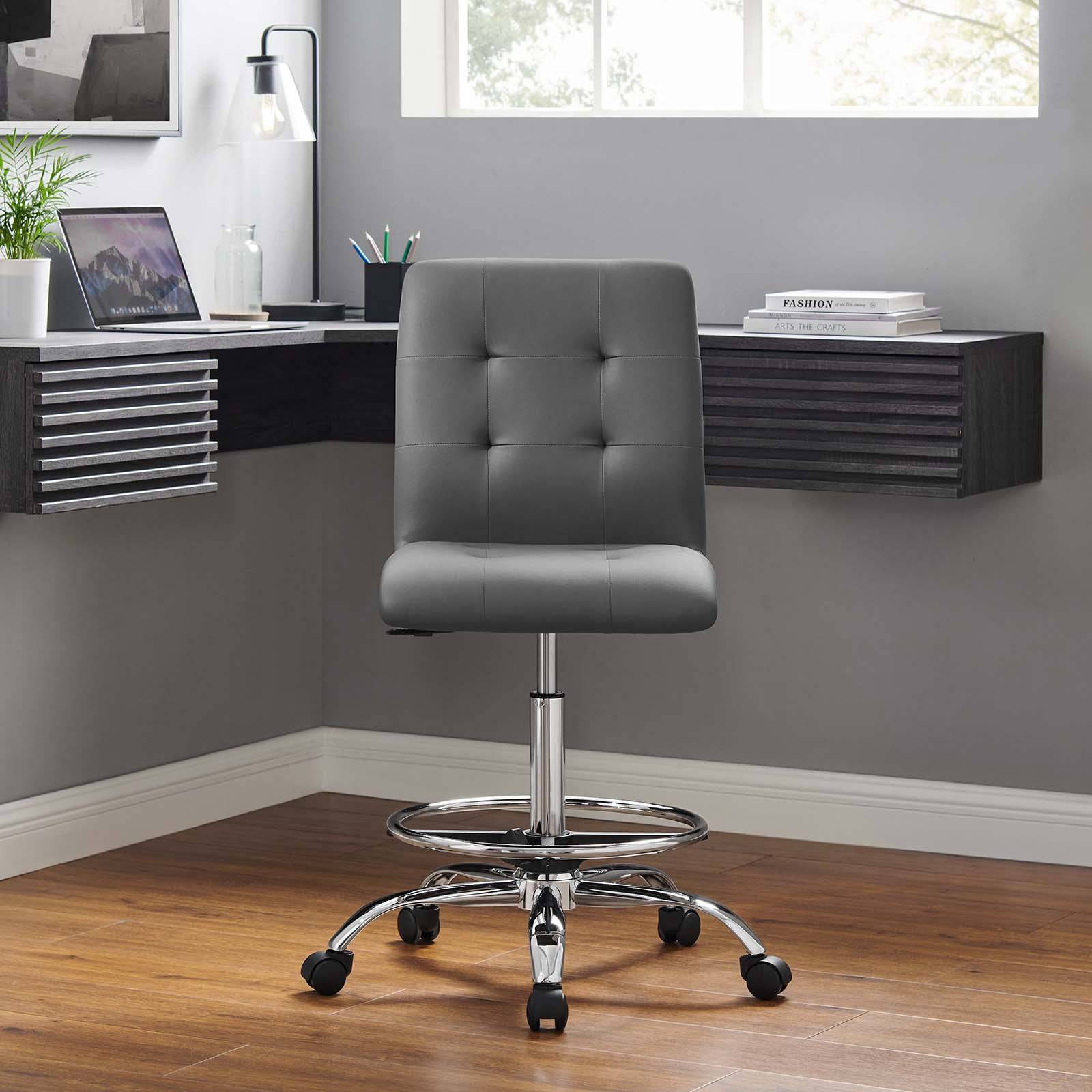 Ambre Armless Vegan Leather Office Chair - Elite Maison