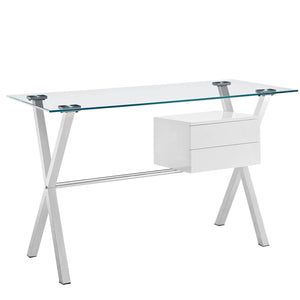 Esme Glass Top Office Desk - Elite Maison