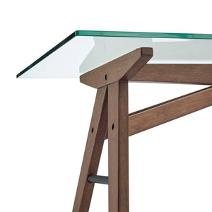 Franca Glass Top Office Desk - Elite Maison