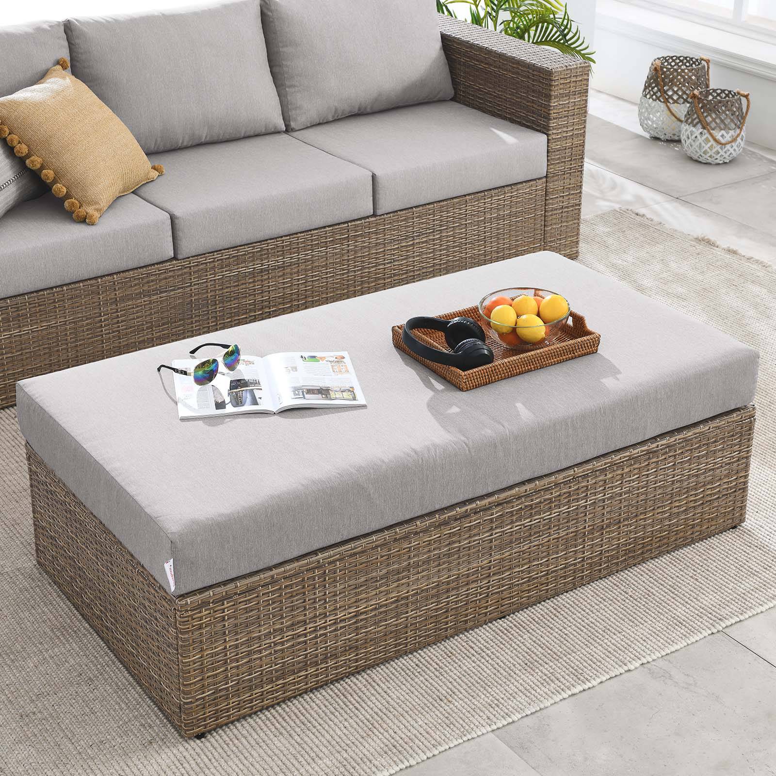 Metz Outdoor Patio Ottoman - Elite Maison