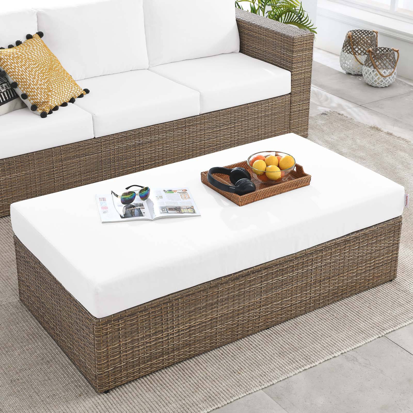 Metz Outdoor Patio Ottoman - Elite Maison