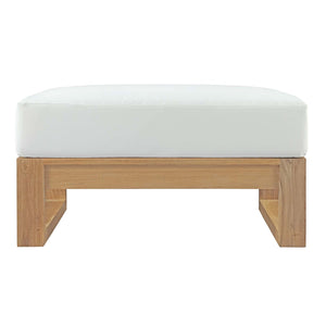 Le Mans Outdoor Patio Teak Ottoman - Elite Maison