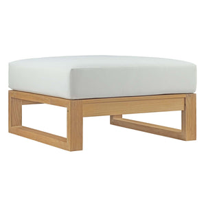 Le Mans Outdoor Patio Teak Ottoman - Elite Maison