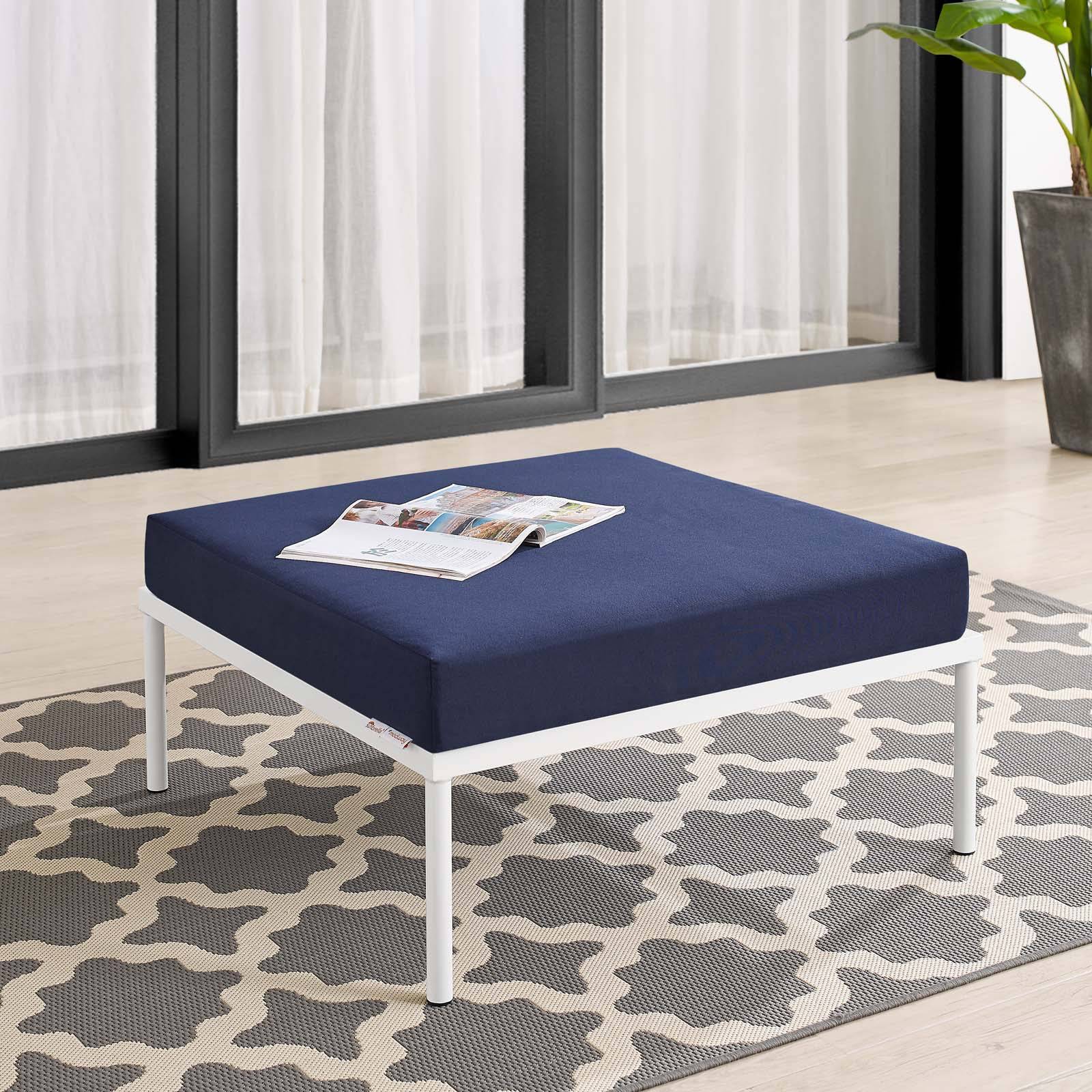 Strasbourg Outdoor Patio Aluminum Ottoman - Elite Maison