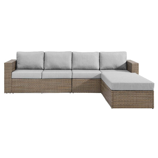 Lyon Outdoor Patio Sectional Sofa And Ottoman Set - Elite Maison