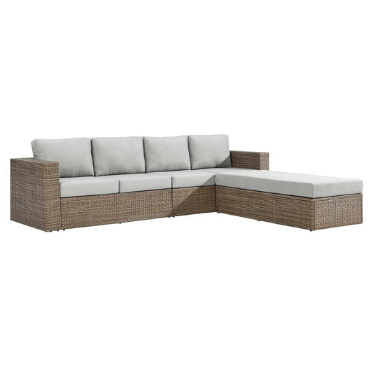 Lyon Outdoor Patio Sectional Sofa And Ottoman Set - Elite Maison