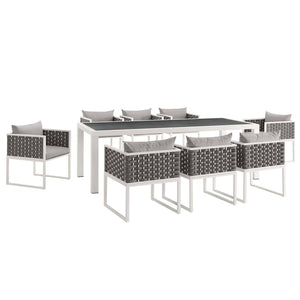 Massy 9 Piece Outdoor Patio Aluminum Dining Set - Elite Maison