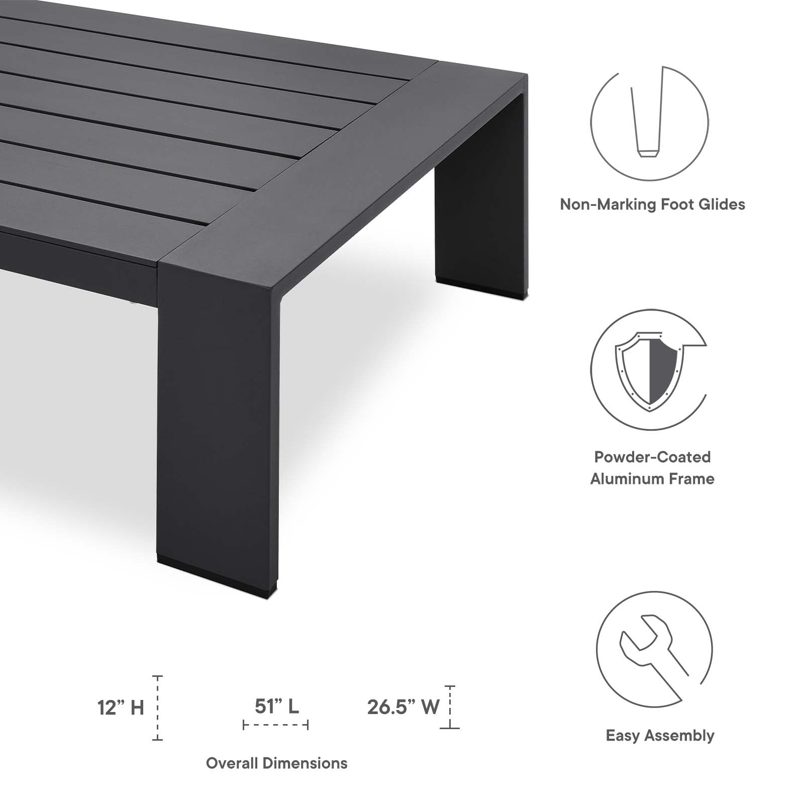 Tahoe Outdoor Patio Powder-Coated Aluminum 4-Piece Set - Elite Maison