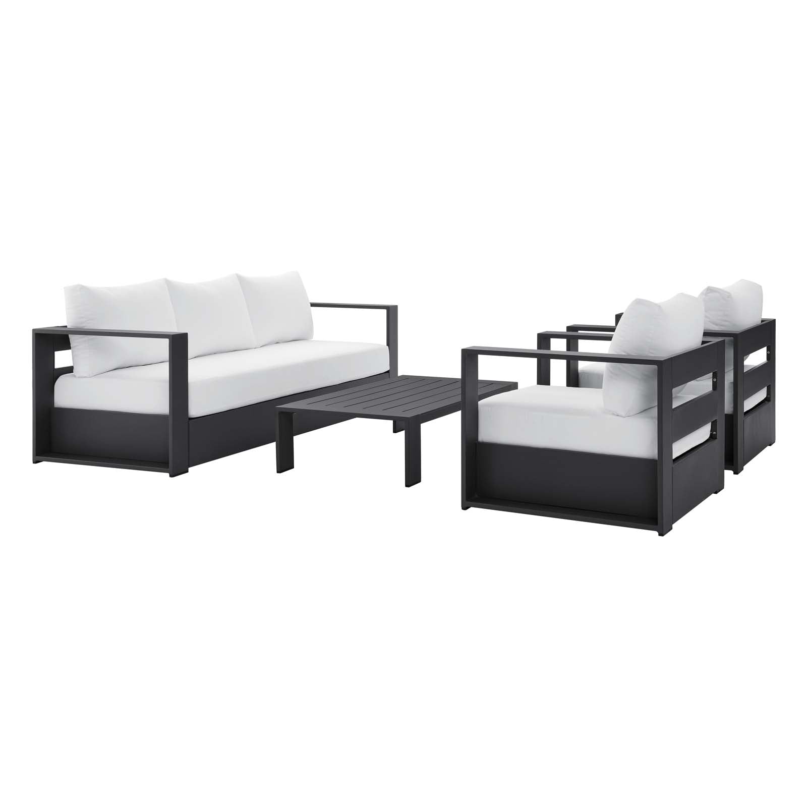 Tahoe Outdoor Patio Powder-Coated Aluminum 4-Piece Set - Elite Maison