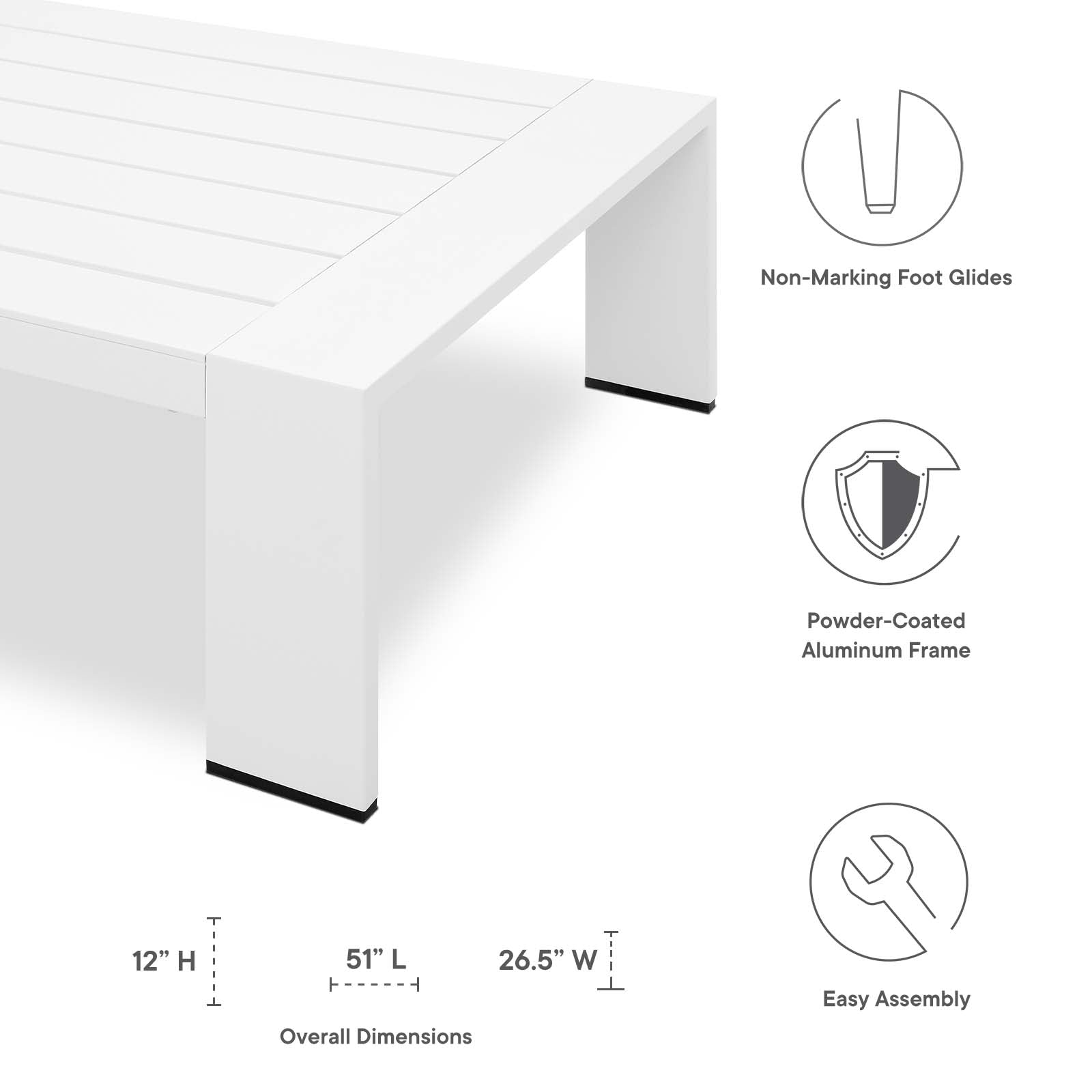 Tahoe Outdoor Patio Powder-Coated Aluminum 4-Piece Set - Elite Maison