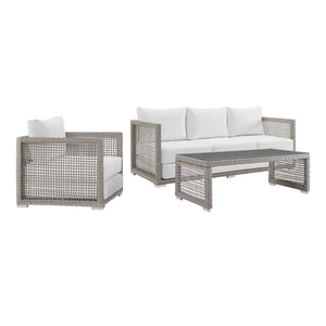 Aura 3 Piece Outdoor Patio Wicker Rattan Set - Elite Maison