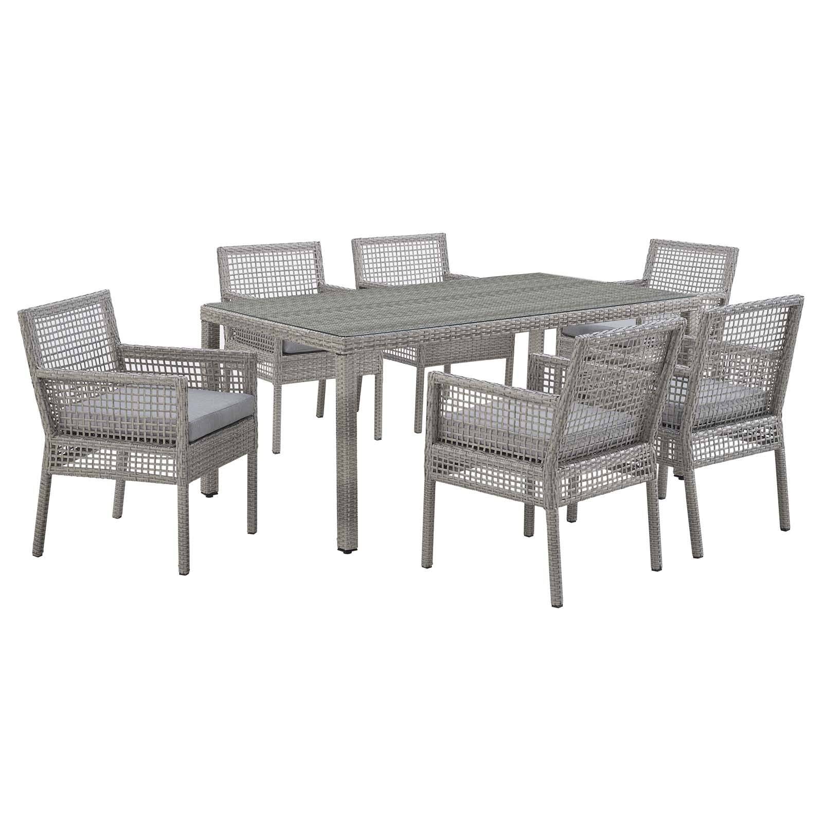 Paris 7 Piece Outdoor Patio Wicker Rattan Set - Elite Maison