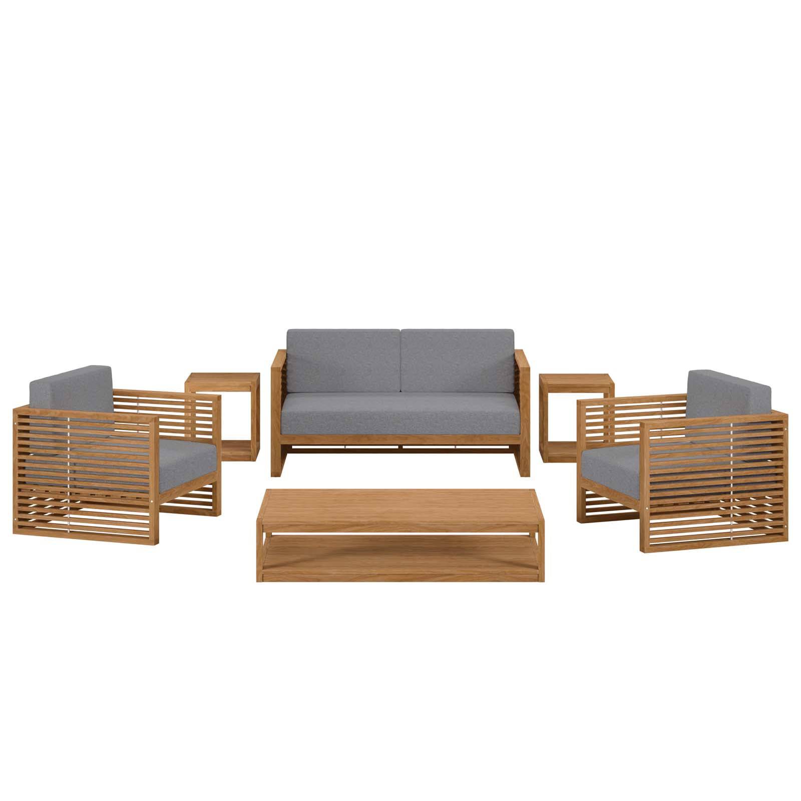 Carlsbad 6-Piece Teak Wood Outdoor Patio Set - Elite Maison