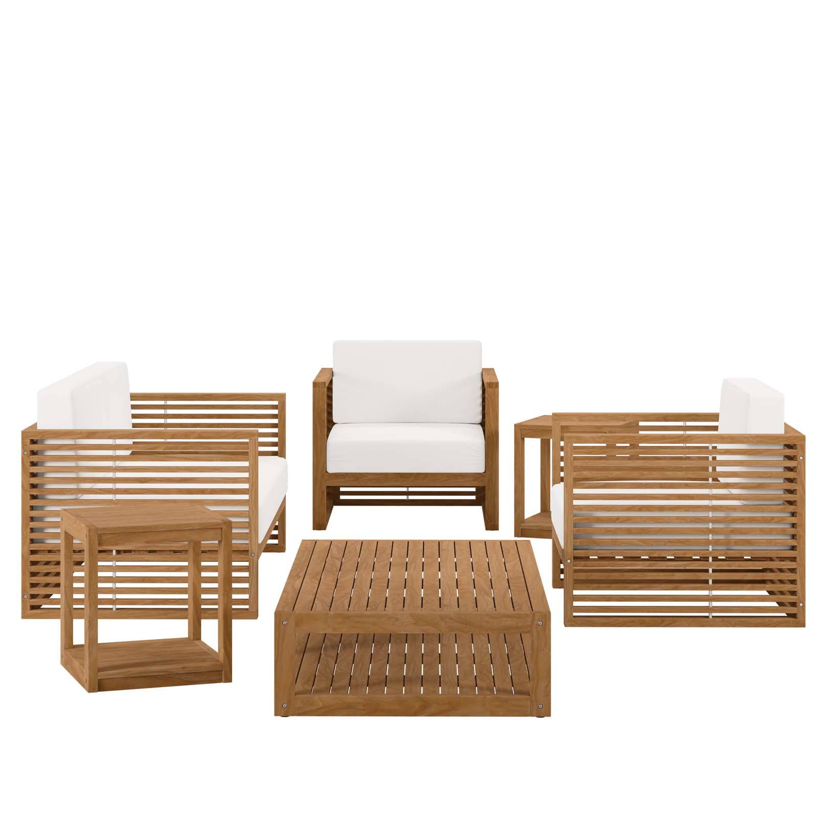 Carlsbad 6-Piece Teak Wood Outdoor Patio Set - Elite Maison