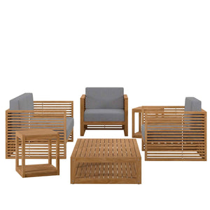 Carlsbad 6-Piece Teak Wood Outdoor Patio Set - Elite Maison