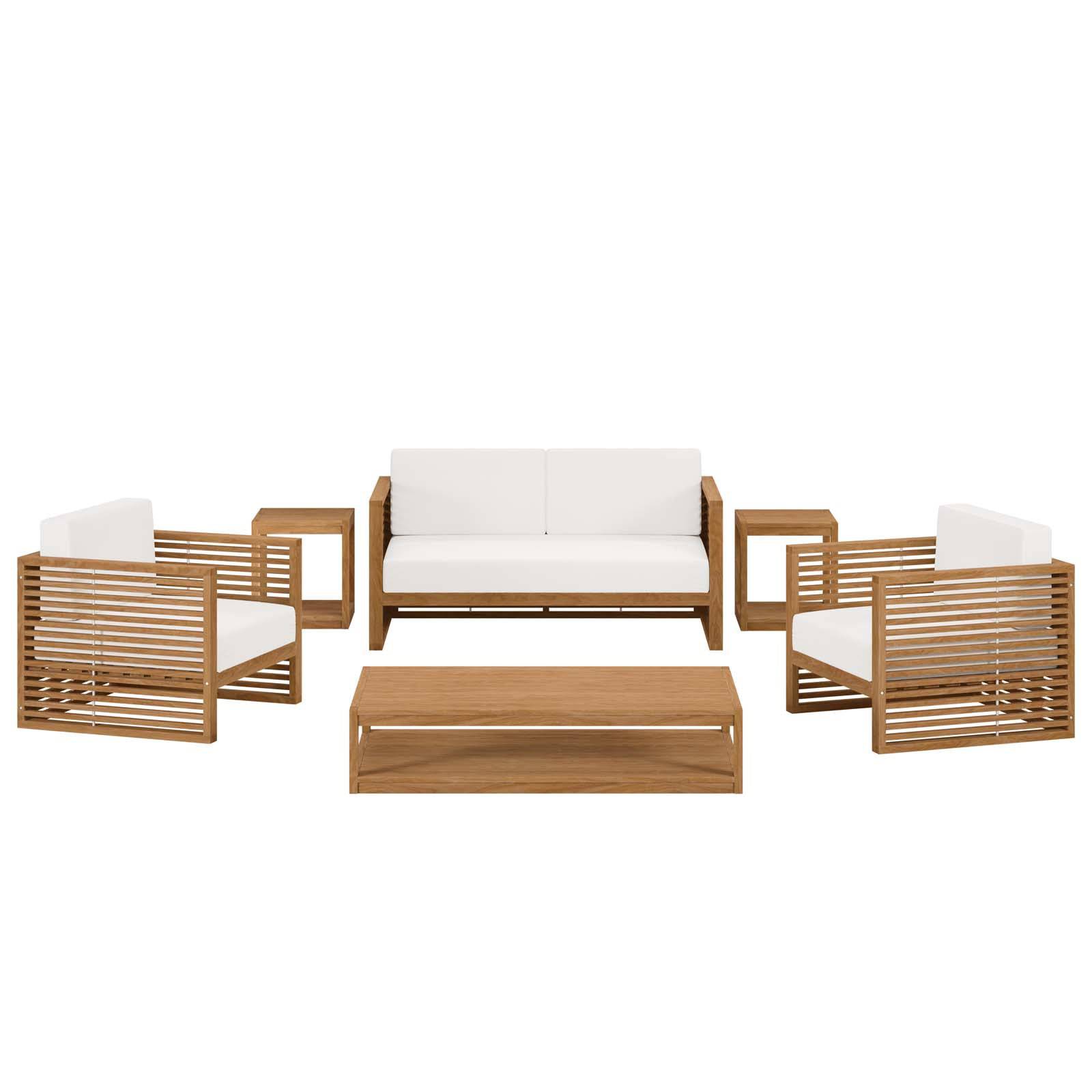 Carlsbad 6-Piece Teak Wood Outdoor Patio Set - Elite Maison