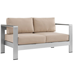 Shore 4 Piece Outdoor Patio Aluminum Sectional Sofa Set - Elite Maison