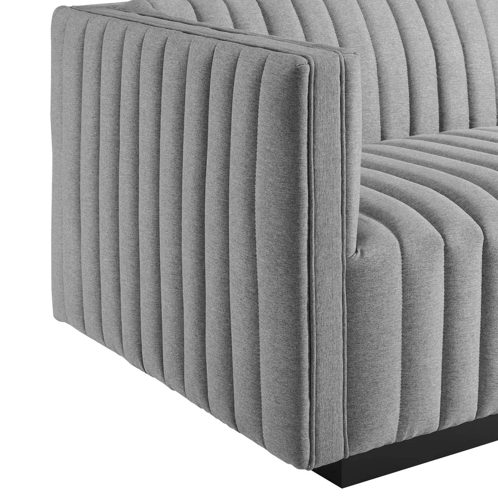 Carla Channel Tufted Upholstered Fabric 4-Piece Sectional Sofa - Elite Maison