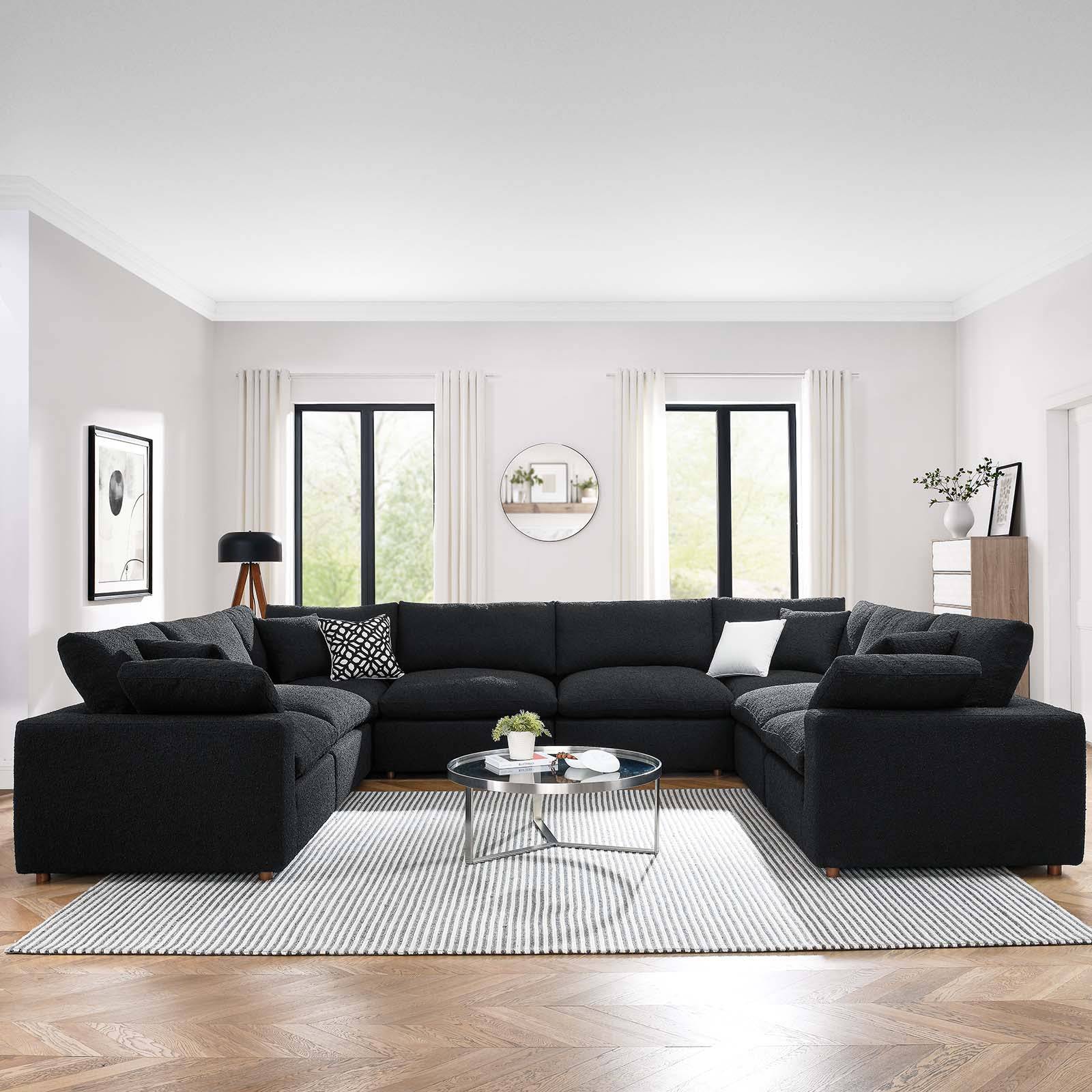 Cécile Boucle Fabric 8-Piece Sectional Sofa - Elite Maison