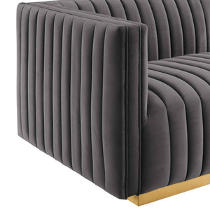 Carla Channel Tufted Performance Velvet Sectional - Elite Maison