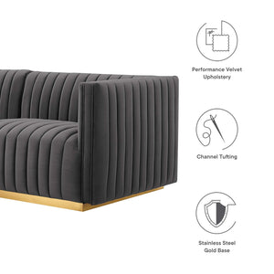 Carla Channel Tufted Performance Velvet Sectional - Elite Maison