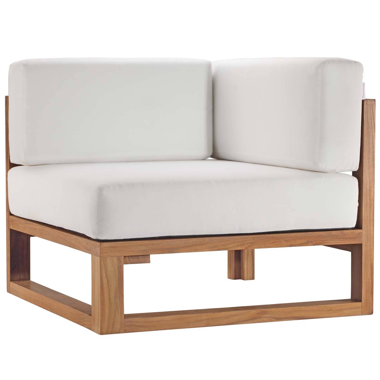 Le Mans Outdoor Patio Teak Wood 4-Piece Sectional Sofa Set - Elite Maison