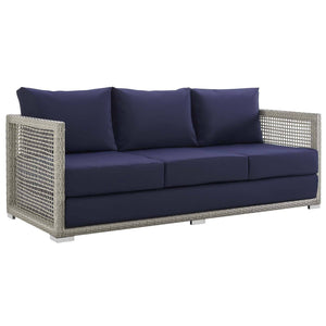 Paris Outdoor Patio Wicker Rattan Sofa - Elite Maison