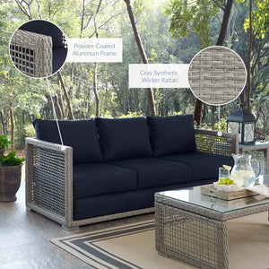 Paris Outdoor Patio Wicker Rattan Sofa - Elite Maison