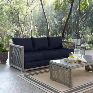 Paris Outdoor Patio Wicker Rattan Sofa - Elite Maison