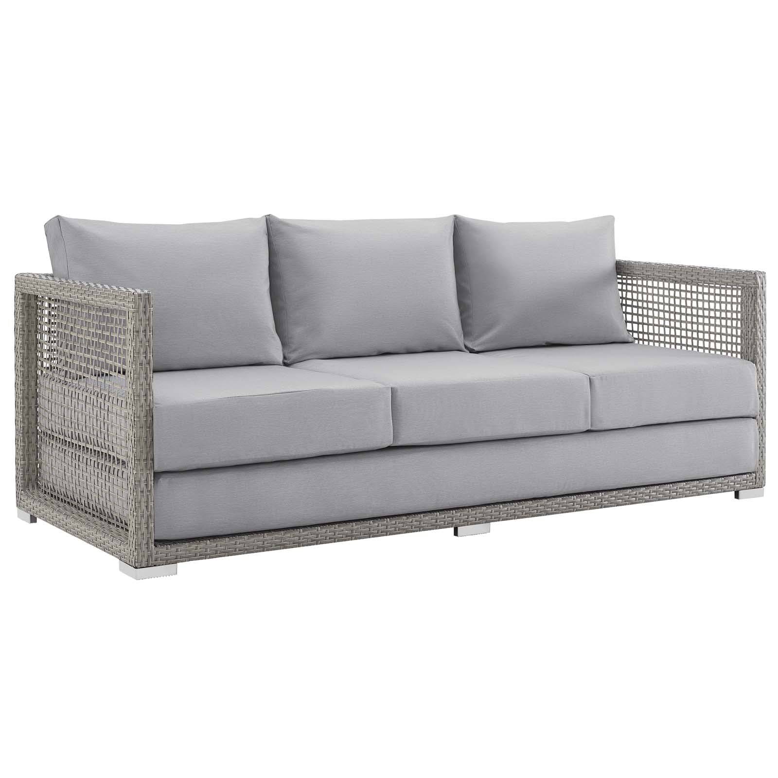 Paris Outdoor Patio Wicker Rattan Sofa - Elite Maison