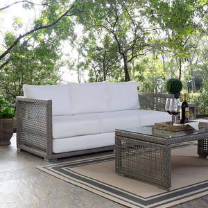 Paris Outdoor Patio Wicker Rattan Sofa - Elite Maison