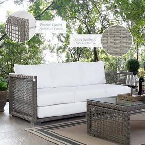 Paris Outdoor Patio Wicker Rattan Sofa - Elite Maison