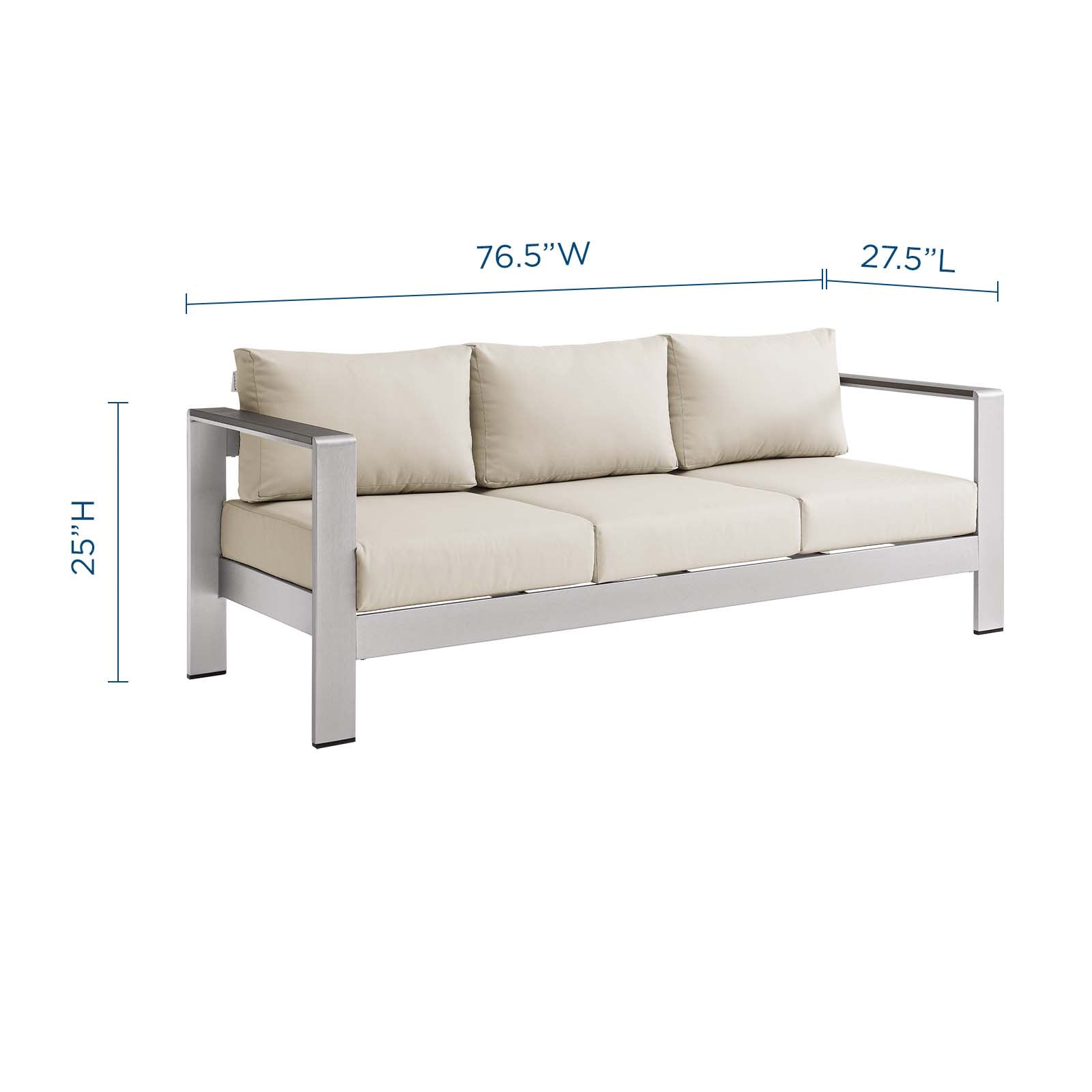 Dijon Outdoor Patio Aluminum Sofa - Elite Maison