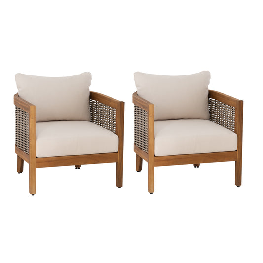 St Lucia Brown Club Chairs Set of 2