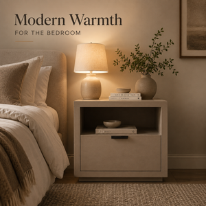 Montpellier Nightstand | Architectural Solid Mango Wood & Natural Artisan Finish