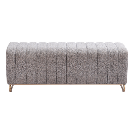 Stone gray Pender bench by Zuo, a stylish and modern ottoman or bench featuring a sleek, minimalist design.